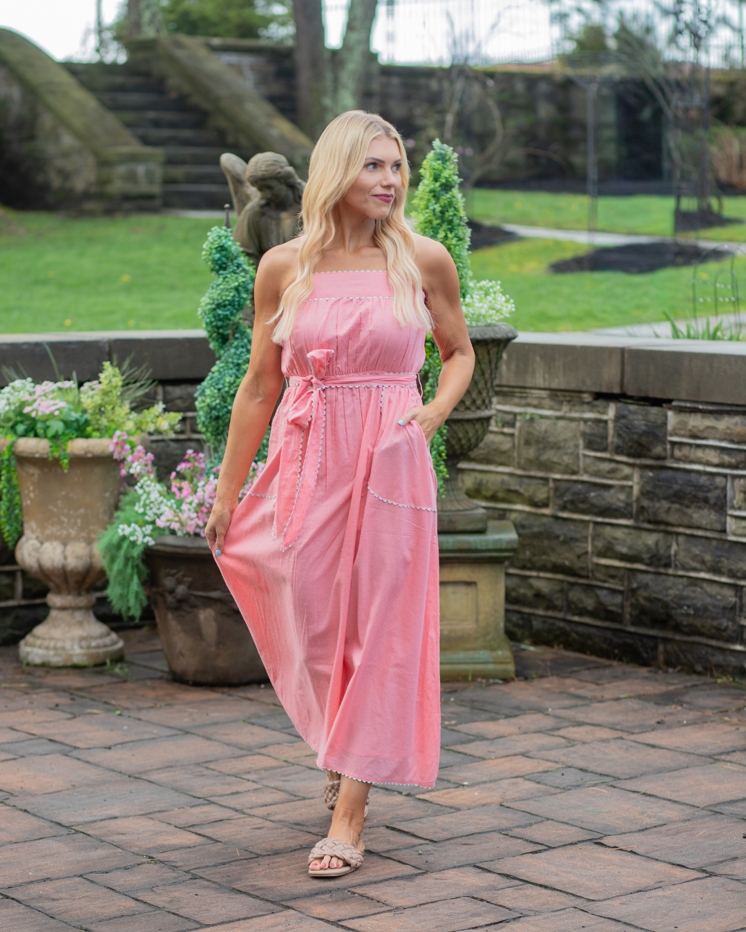 Blush Pink Maxi Dress w/ Pockets – Tuscan Sun