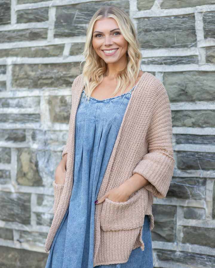 Pleated Denim Dress