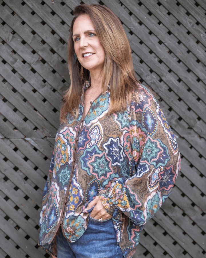 Paisley Medallion Print Top