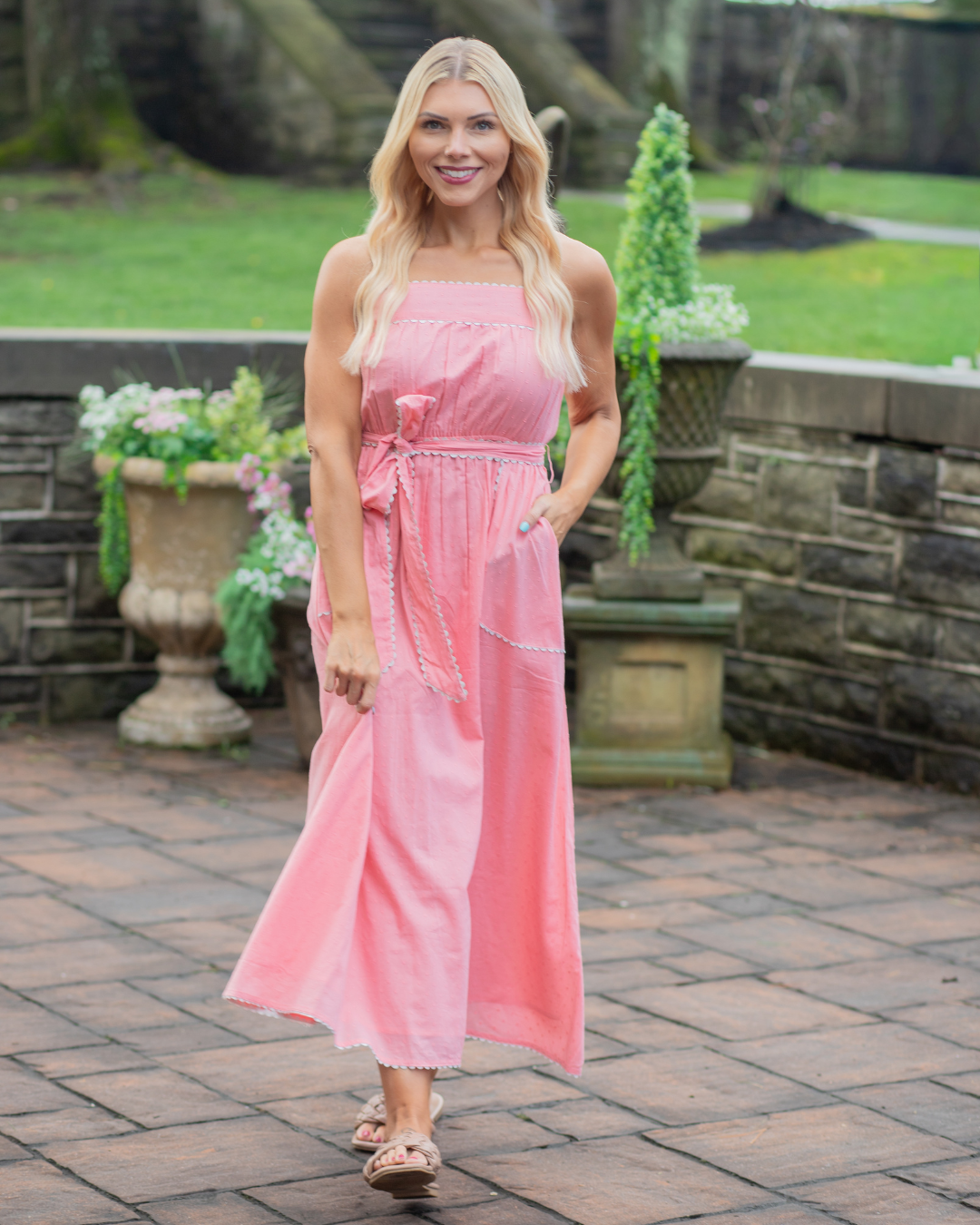 pink occasion maxi dress Blush Pink Maxi Dress w/ Pockets XL