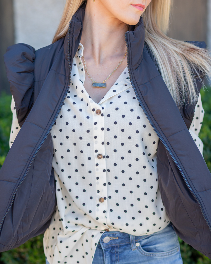 Polka Dot Button-Up