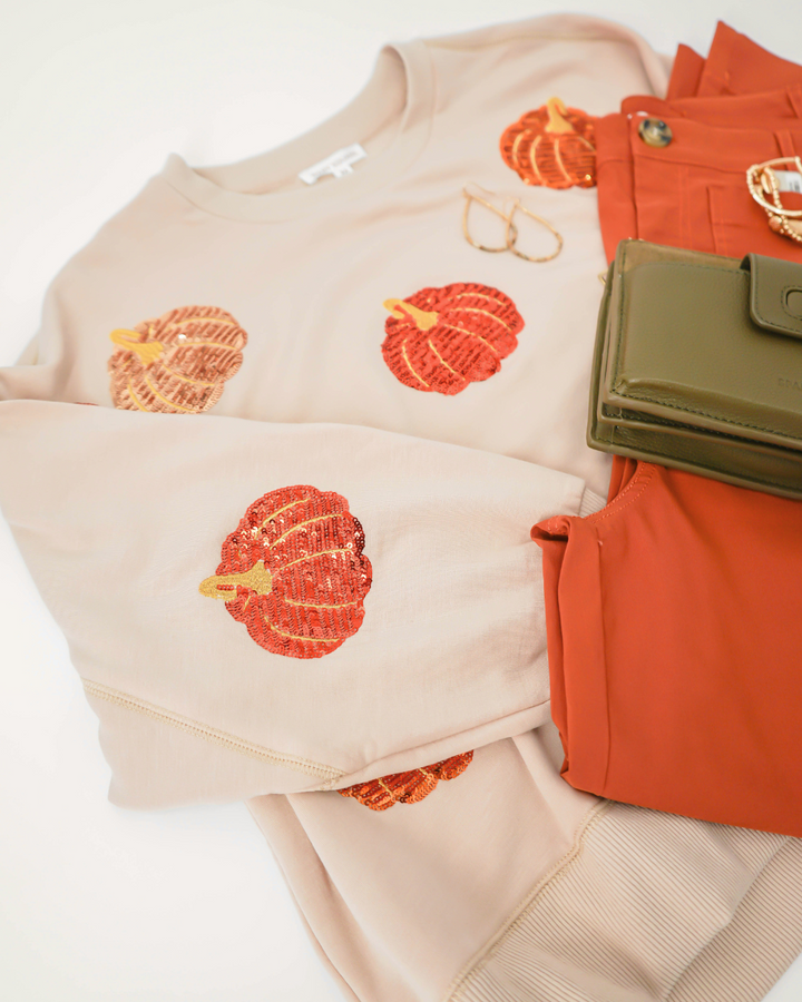 Sequin Pumpkin Sweatshirt