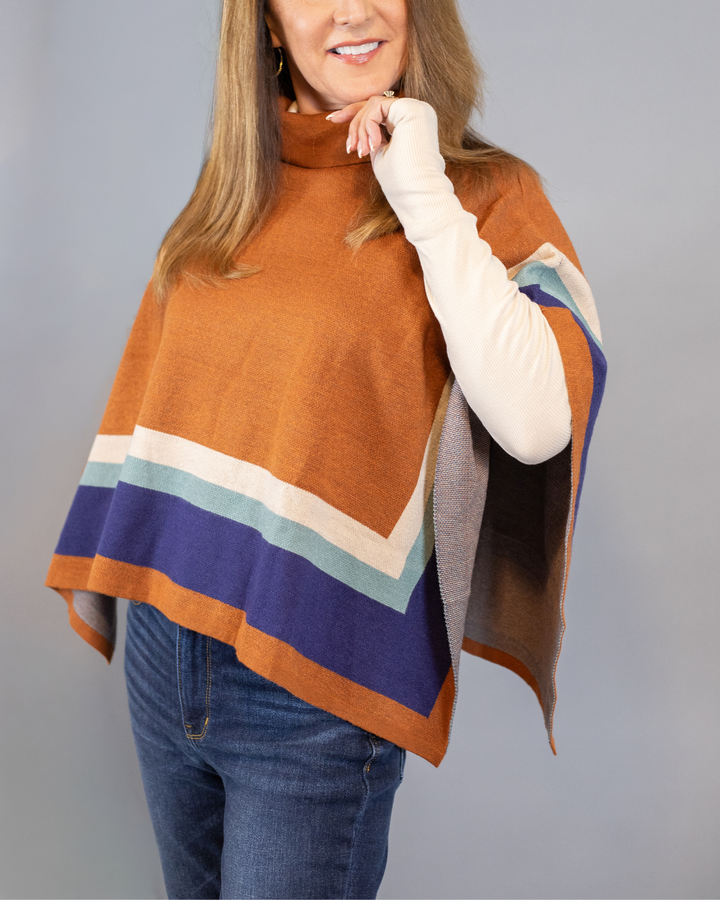 Western Turtleneck Poncho