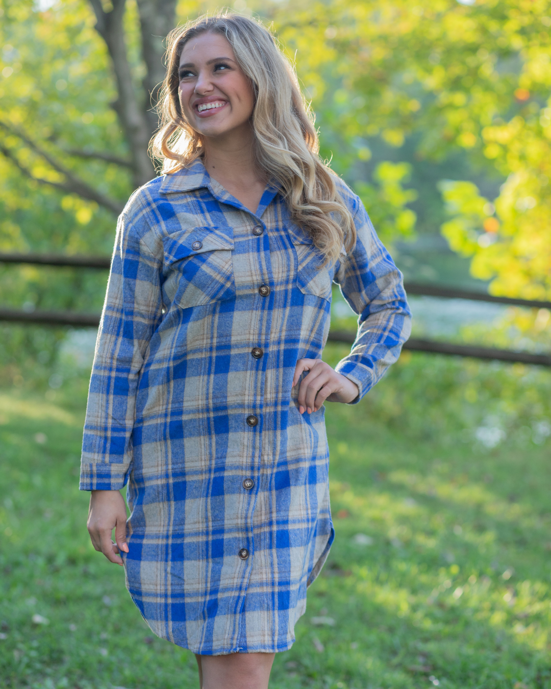 Cozy Flannel Dress w/ Pockets