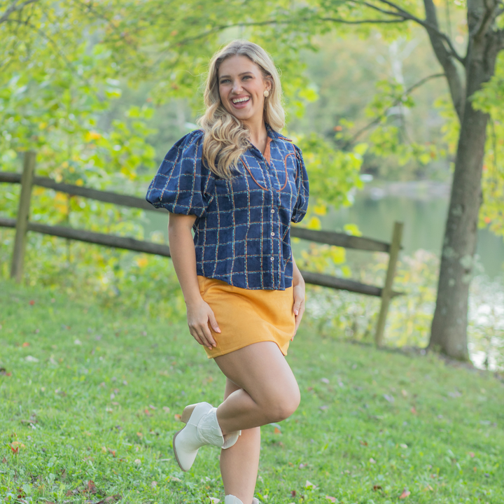 Gold Velvet Skort