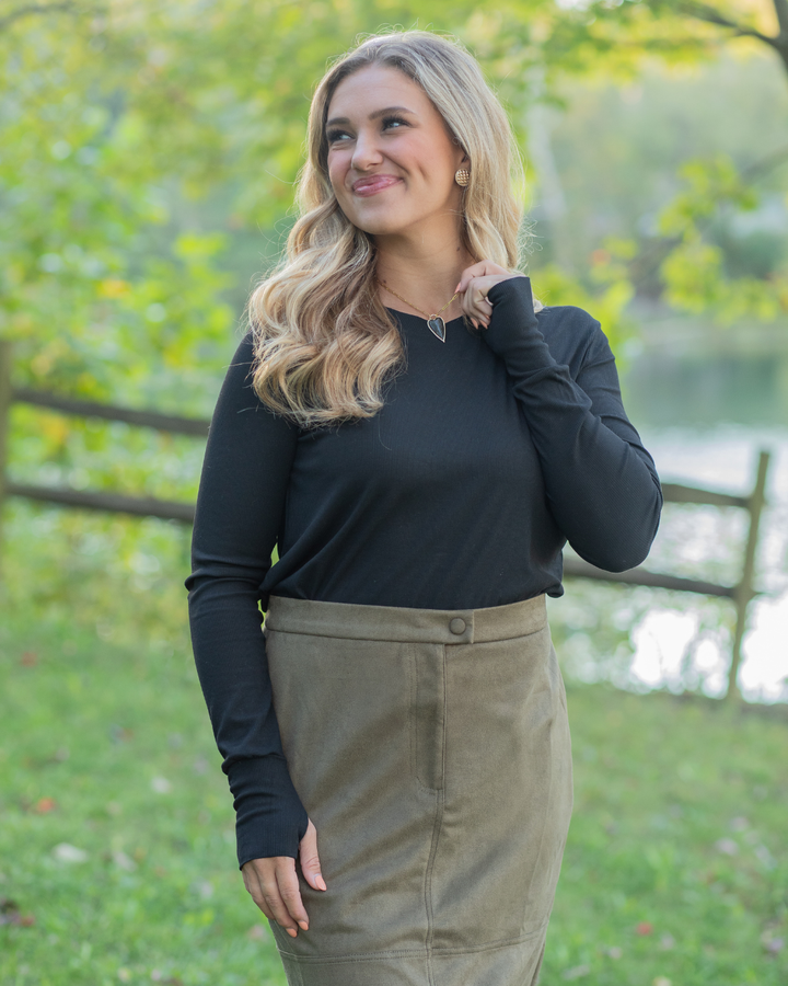 Tuscan Suede Maxi Skirt