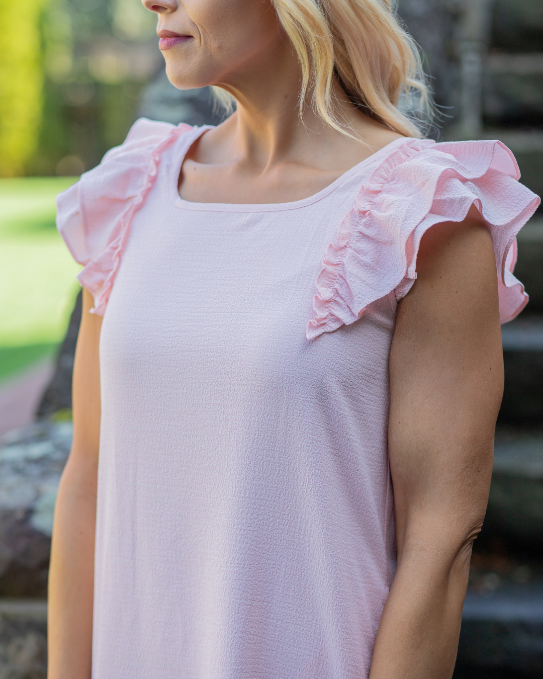 Blossom Ruffle Dress in Pink