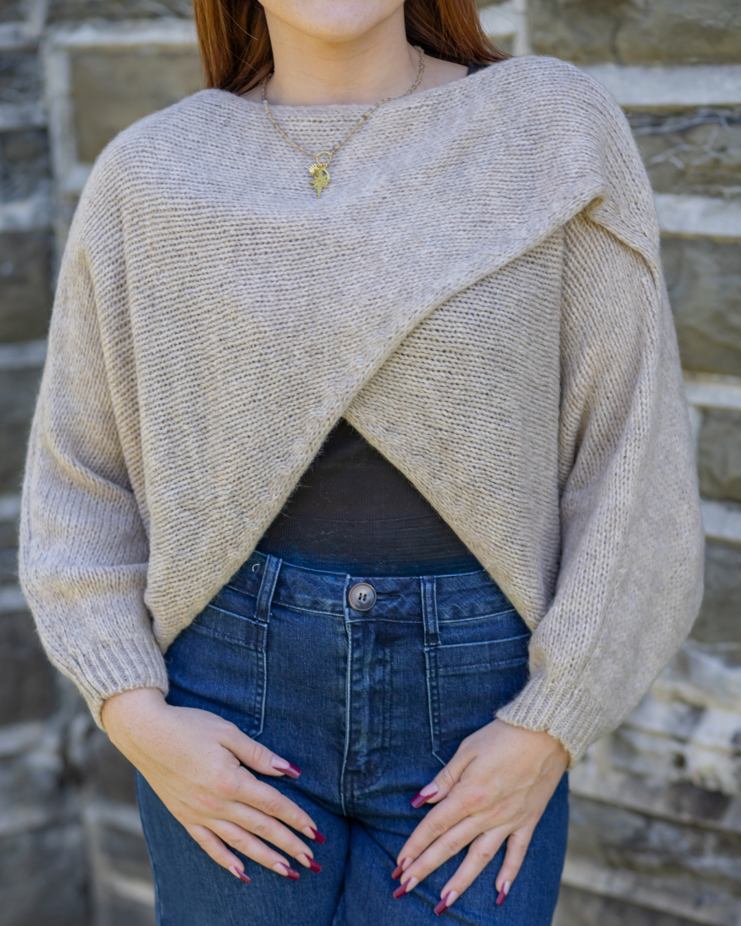 Knit Criss-Cross Sweater
