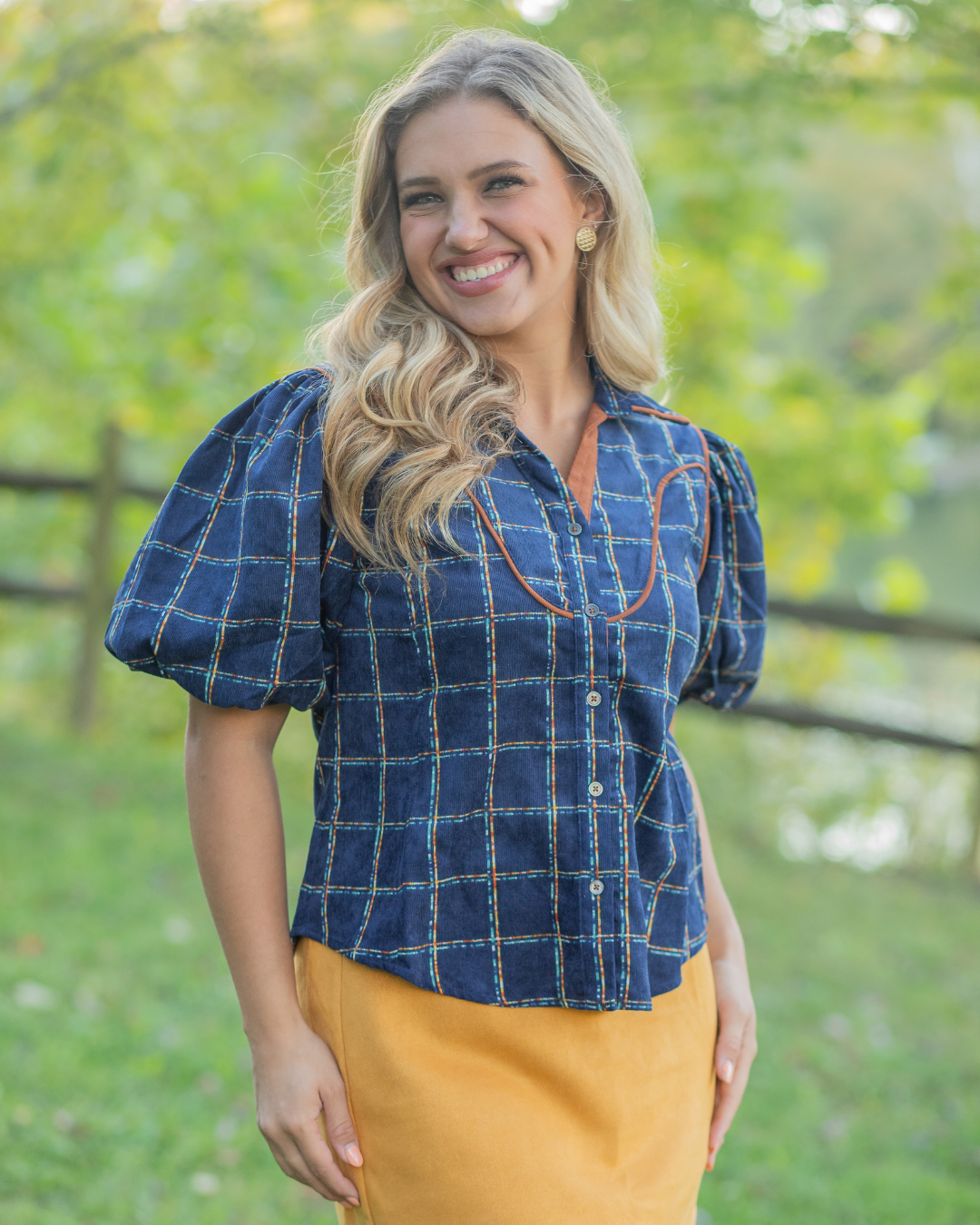 Western Inspired Plaid Blouse
