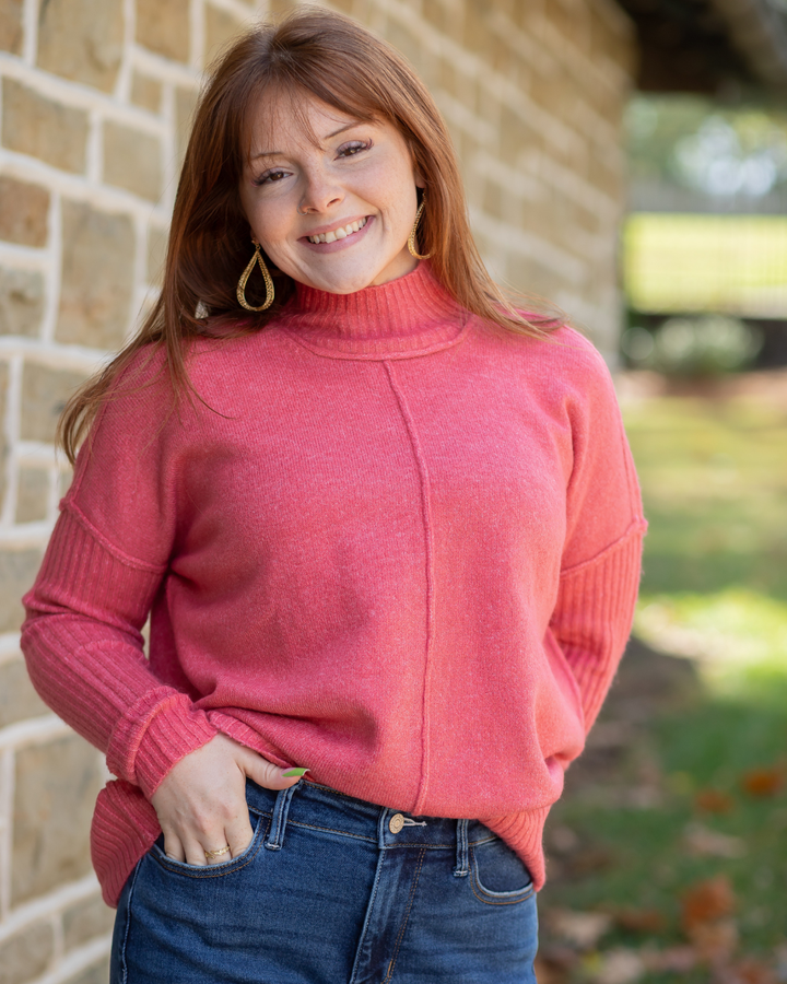 Pink Turtleneck Sweater