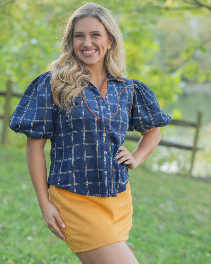 Western Inspired Plaid Blouse