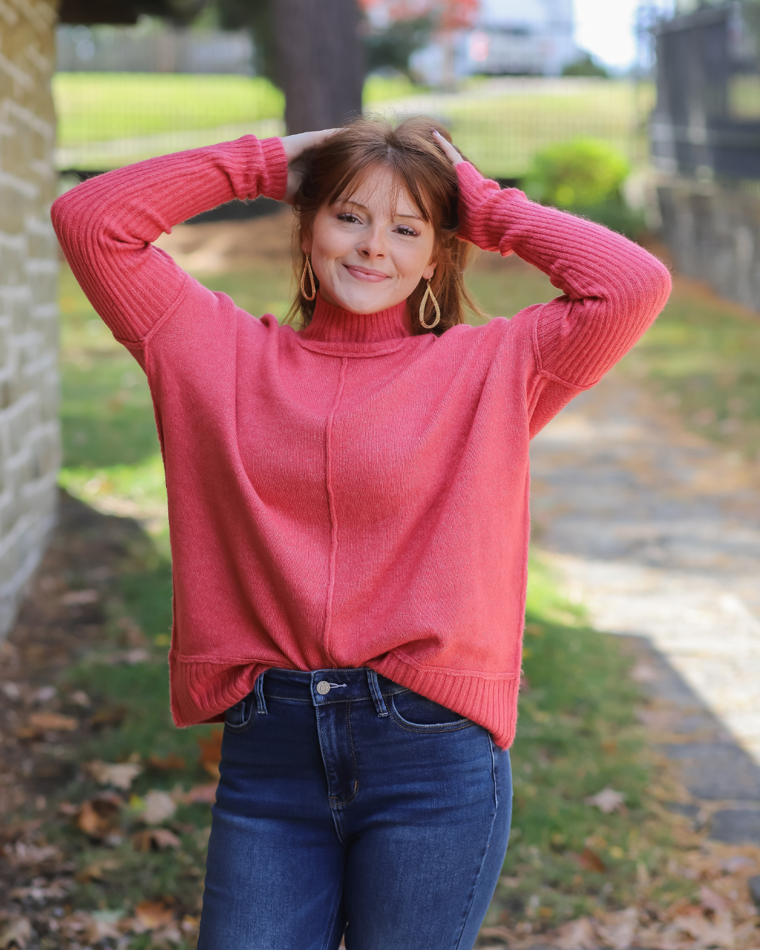 Pink Turtleneck Sweater