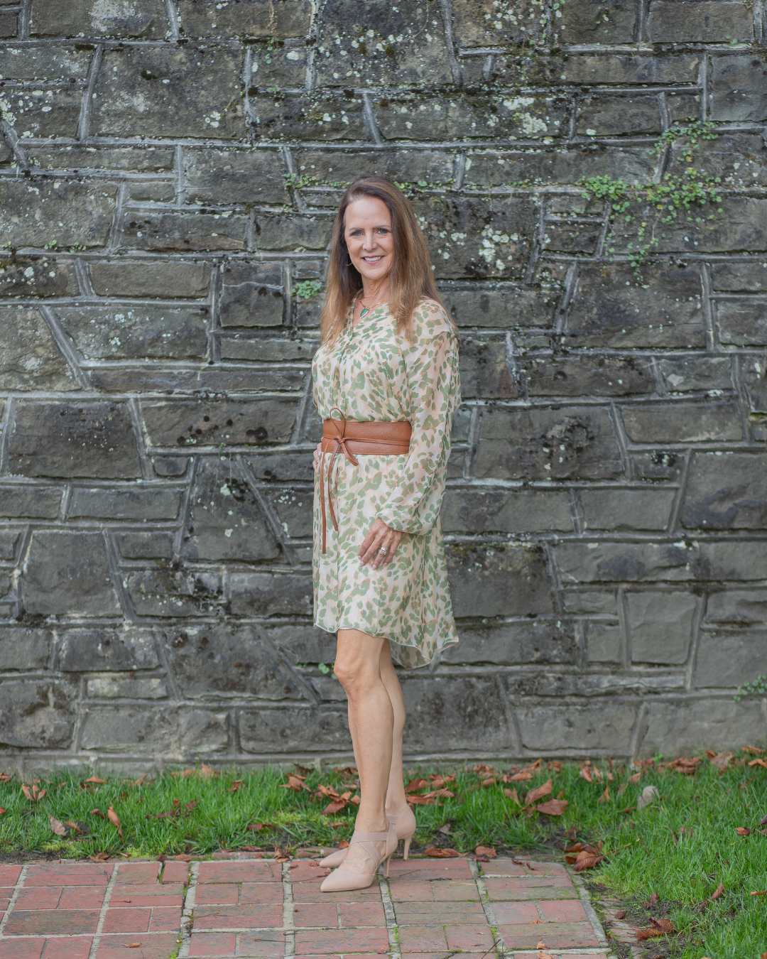 Green Leopard Print Dress