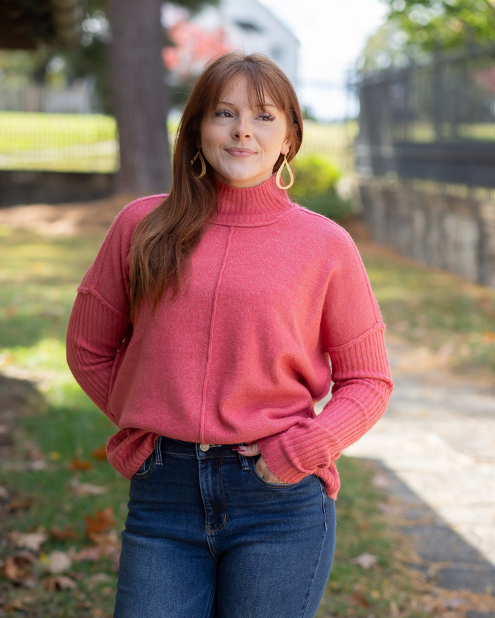 Pink Turtleneck Sweater