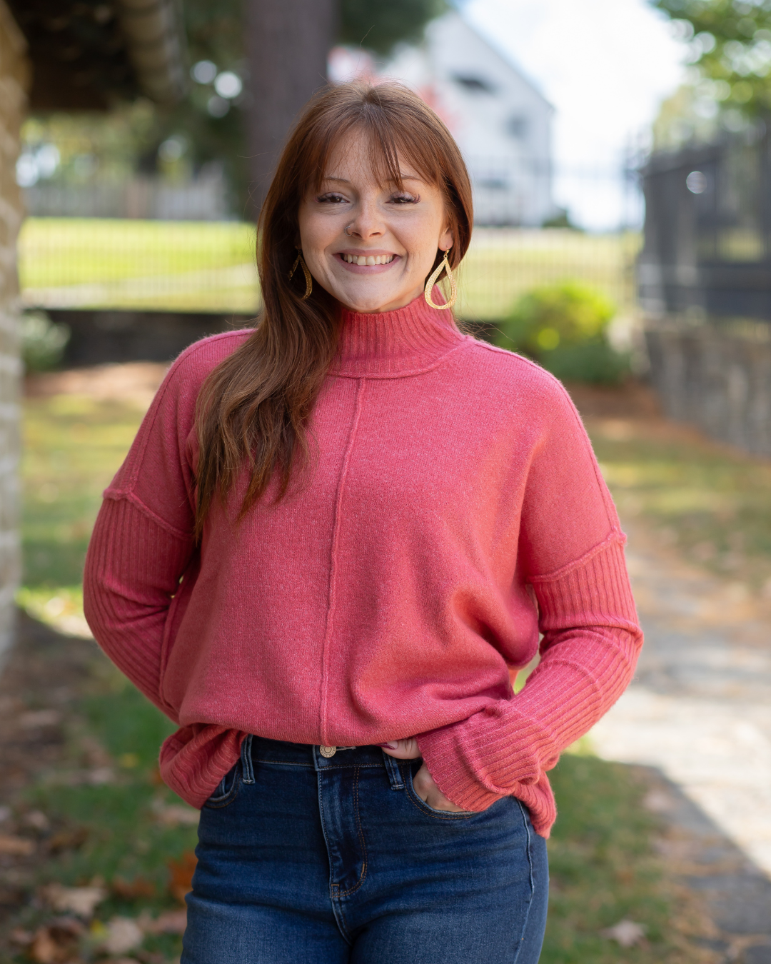 Pink Turtleneck Sweater