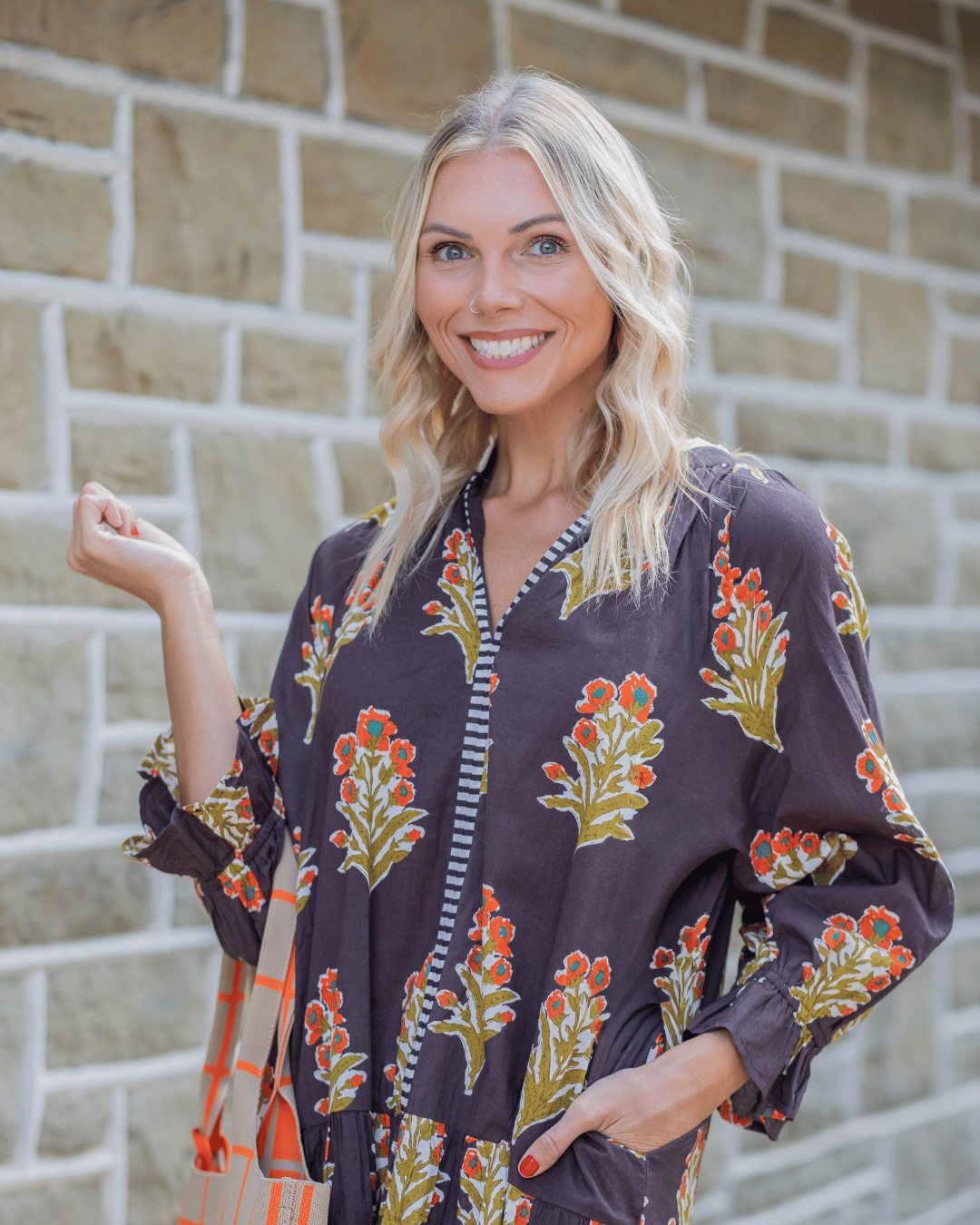 Fall Floral Dress w/ Pockets