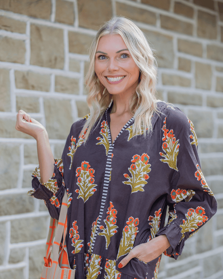 Fall Floral Dress w/ Pockets