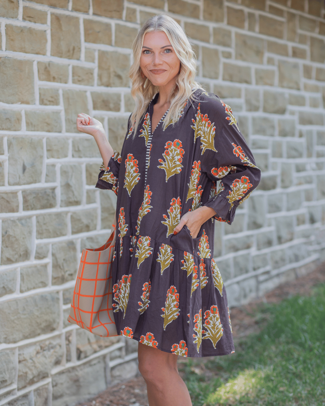 Fall Floral Dress w/ Pockets