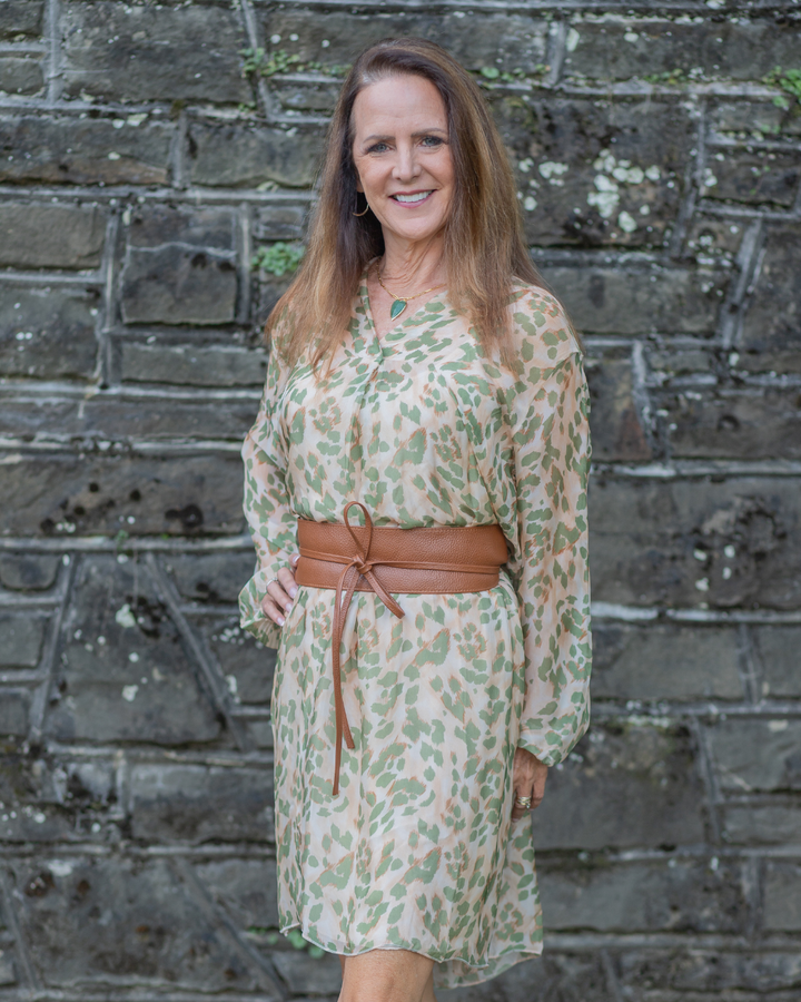 Green Leopard Print Dress