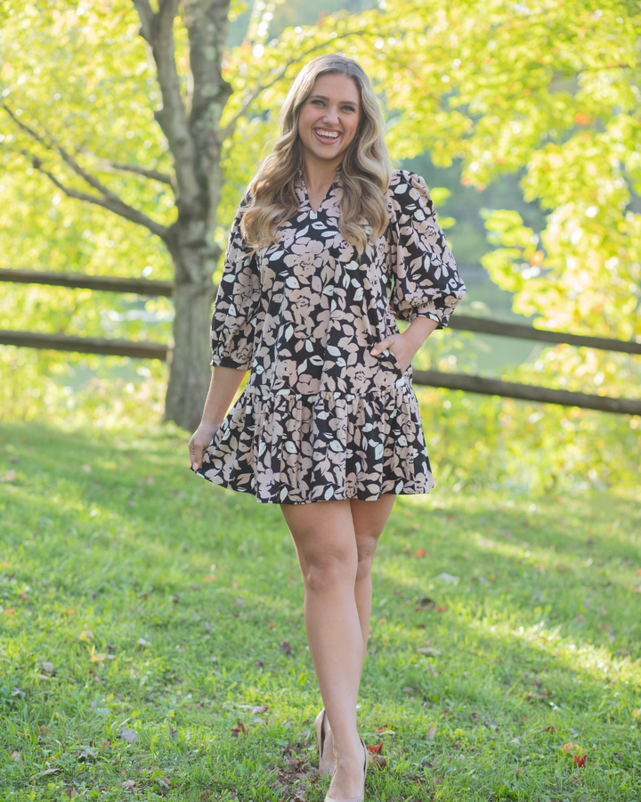 Fall Vintage Print Dress