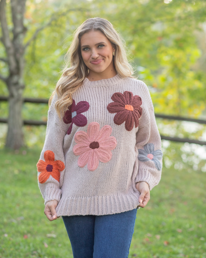 Flower Sweater - Lilac