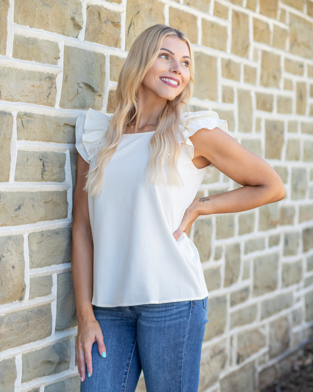 Blossom Sleeveless Ruffle Top