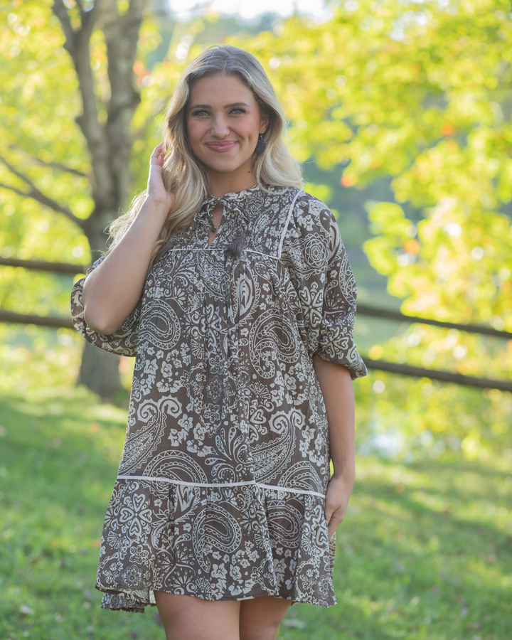 Mocha Paisley Dress