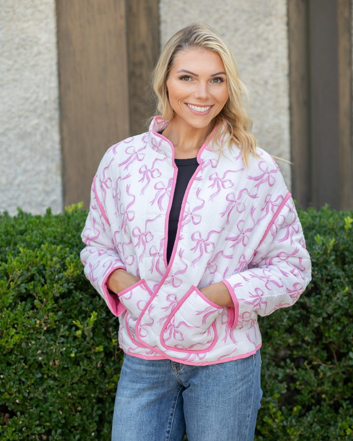 Quilted Ribbon Trim Jacket