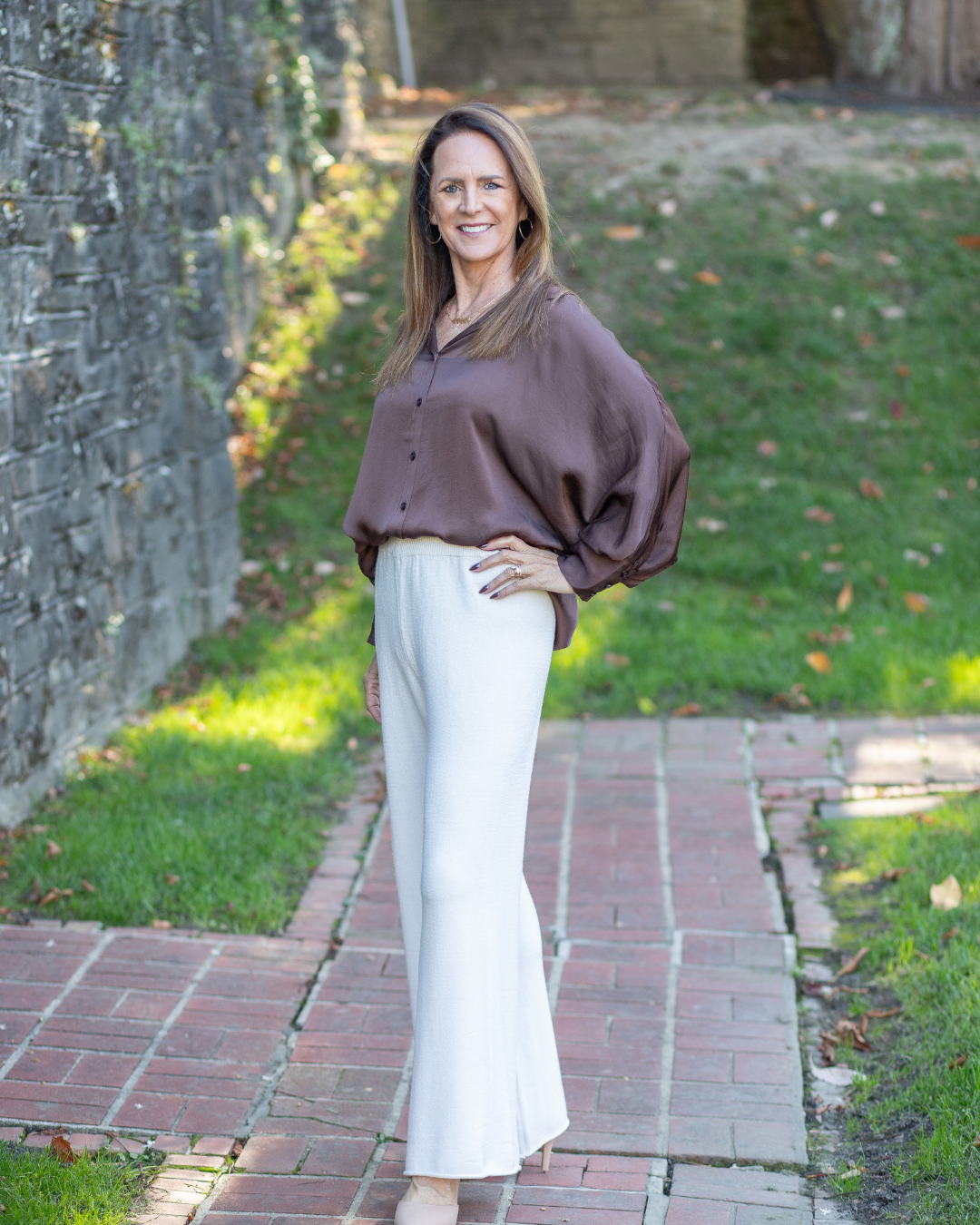 Brown Silk Blouse