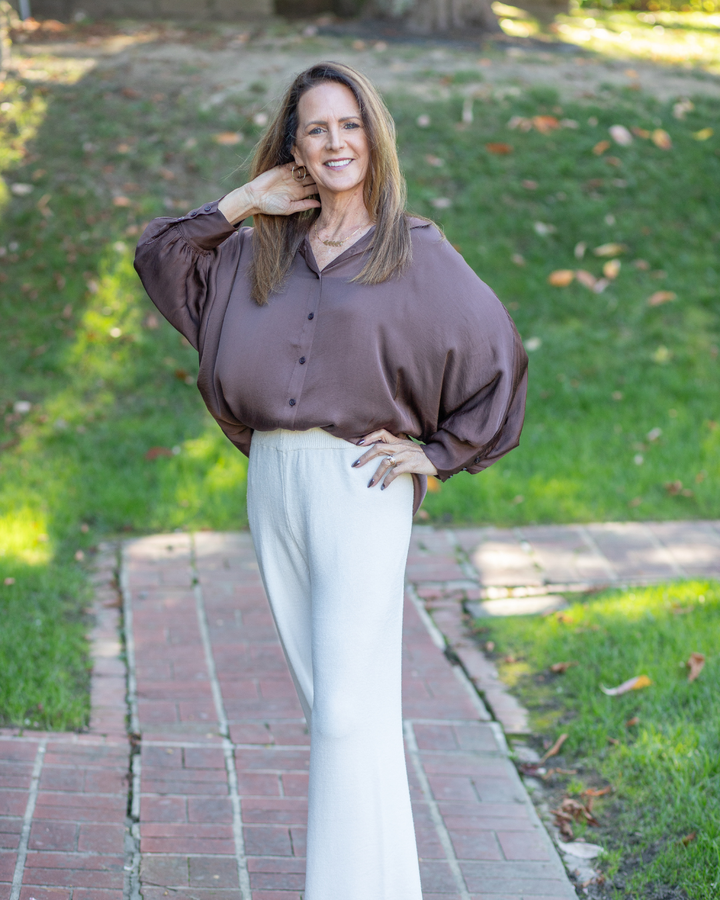 Brown Silk Blouse