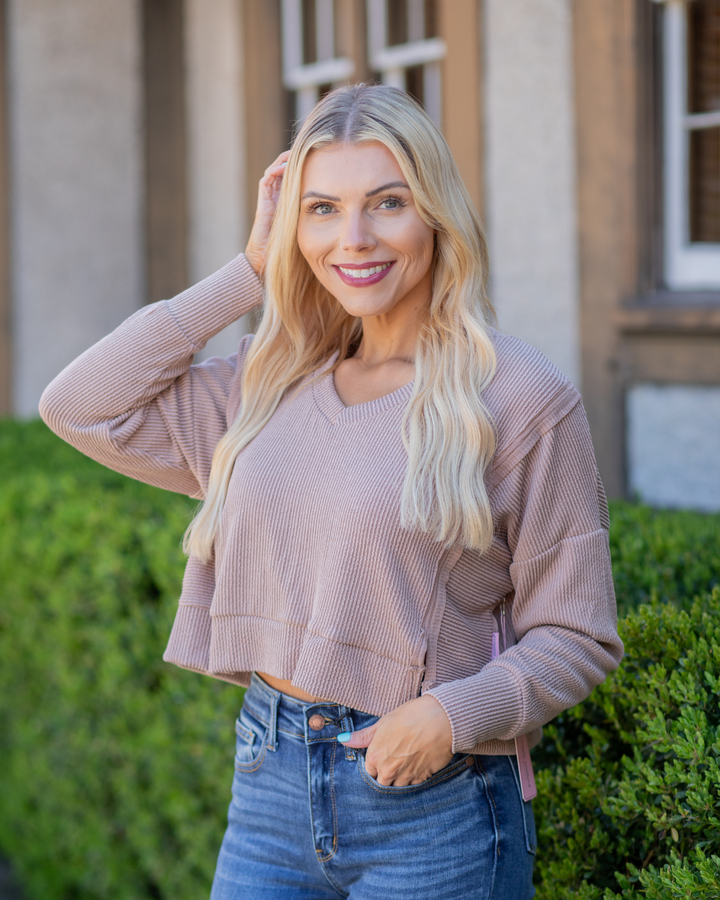 Relaxed Cropped Long Sleeve Top