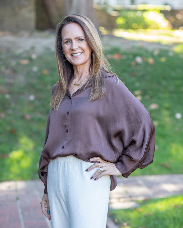 Brown Silk Blouse