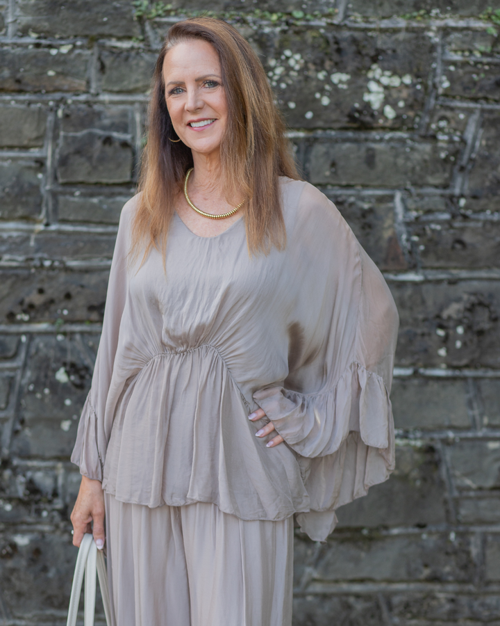 Lightweight Long Sleeve Silk Blouse