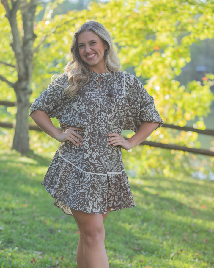 Mocha Paisley Dress