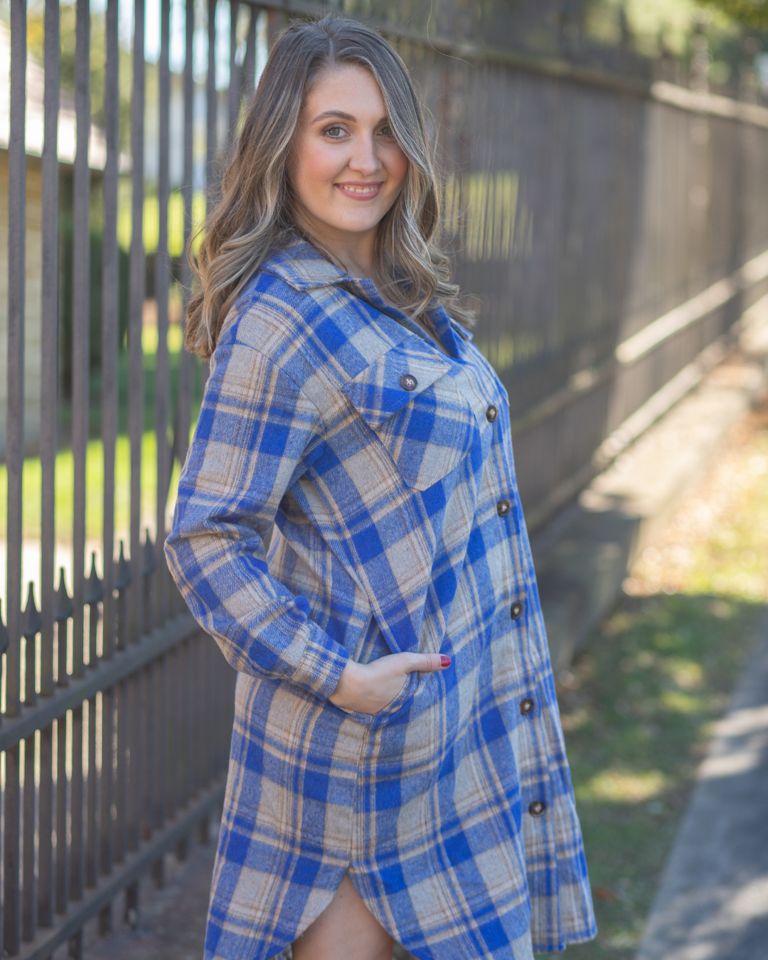 Cozy Flannel Dress w/ Pockets