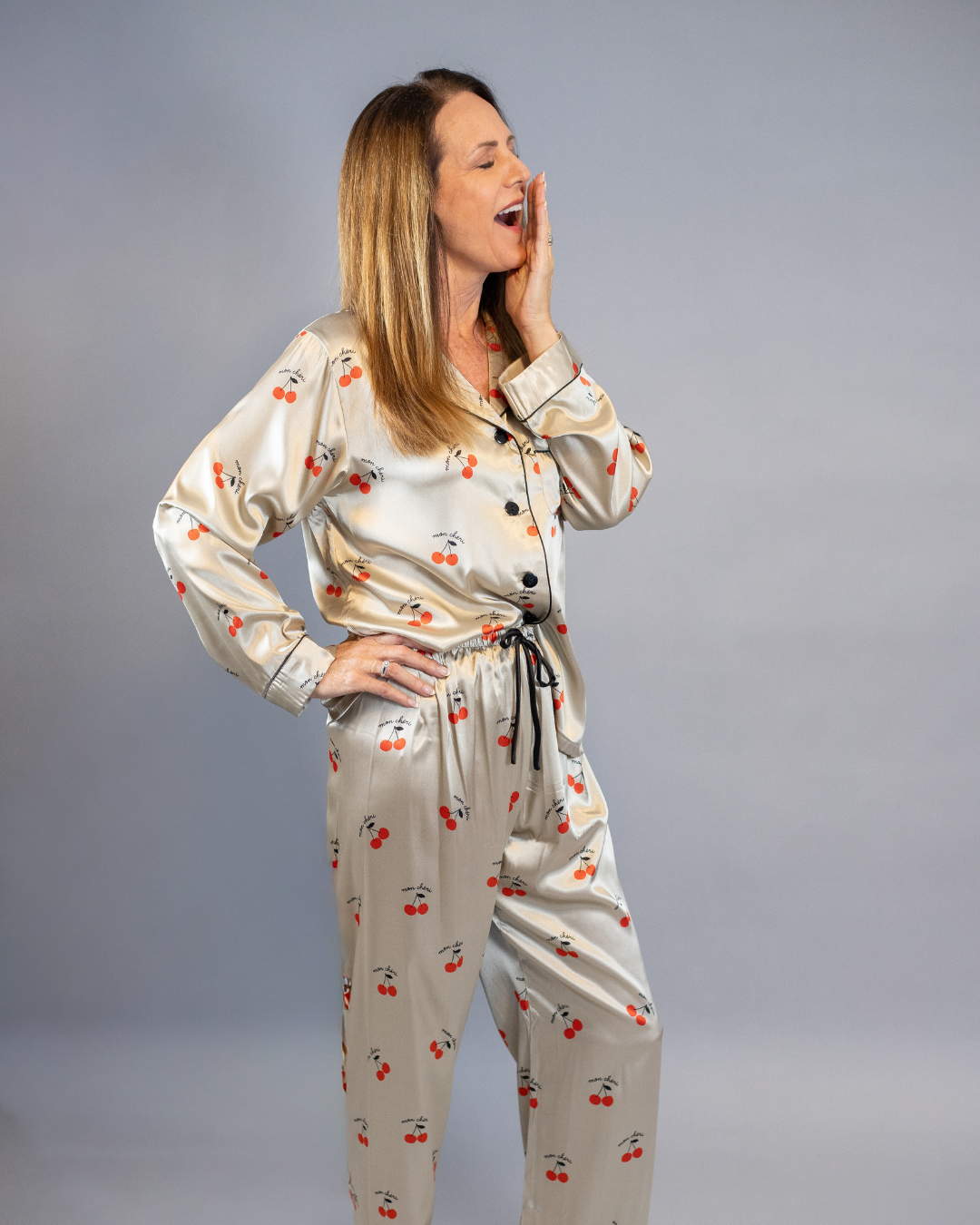 Bella Mon Cheri Satin Long Pajama Set