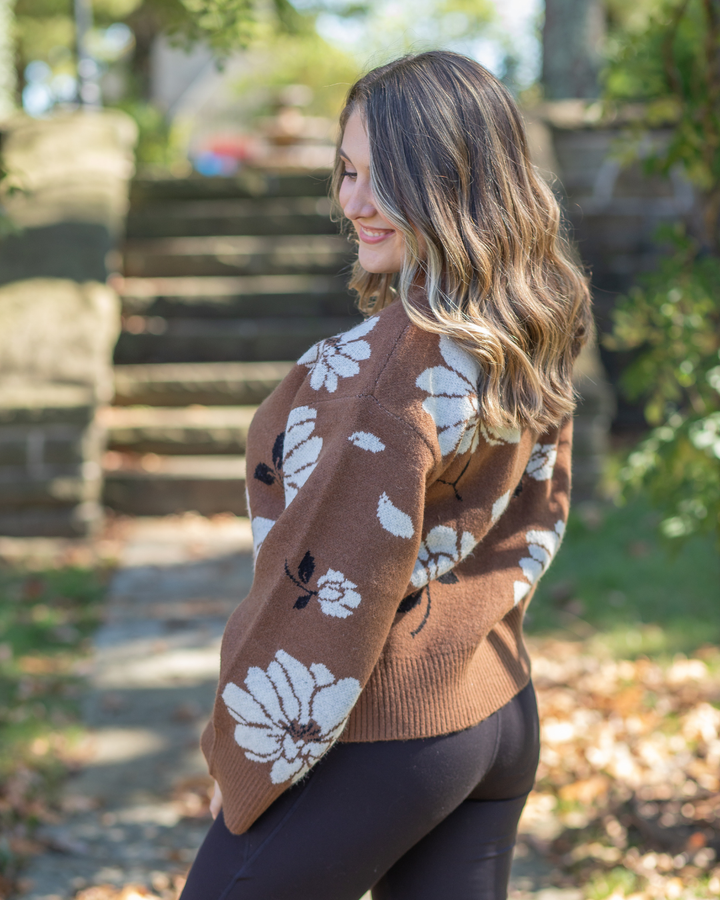 Floral Sweater - Brown