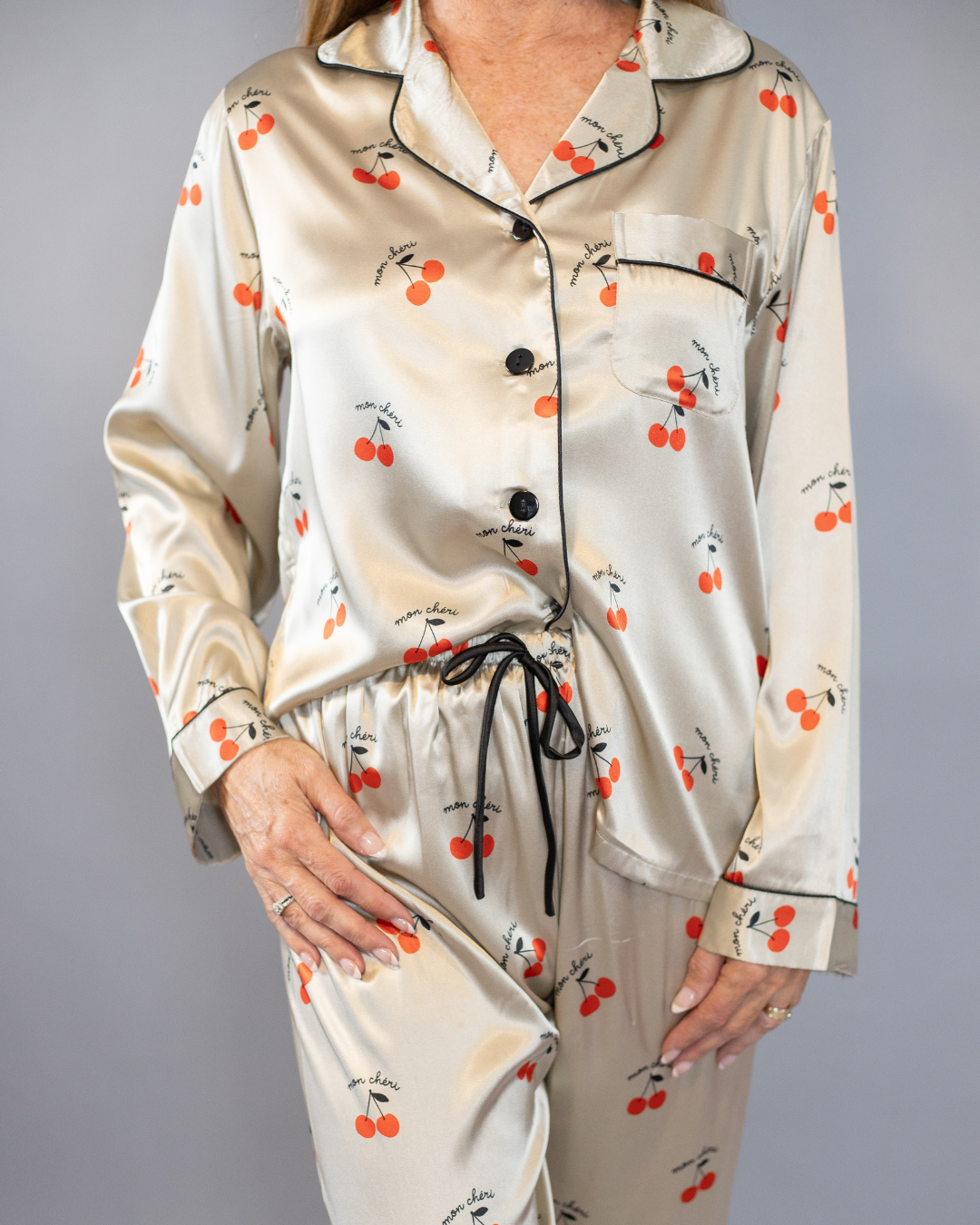 Bella Mon Cheri Satin Long Pajama Set