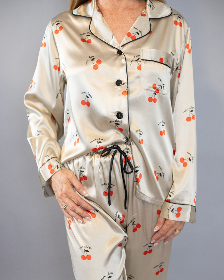 Bella Mon Cheri Satin Long Pajama Set