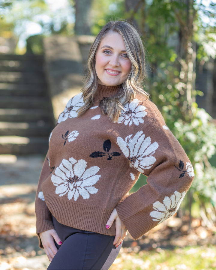 Floral Sweater - Brown