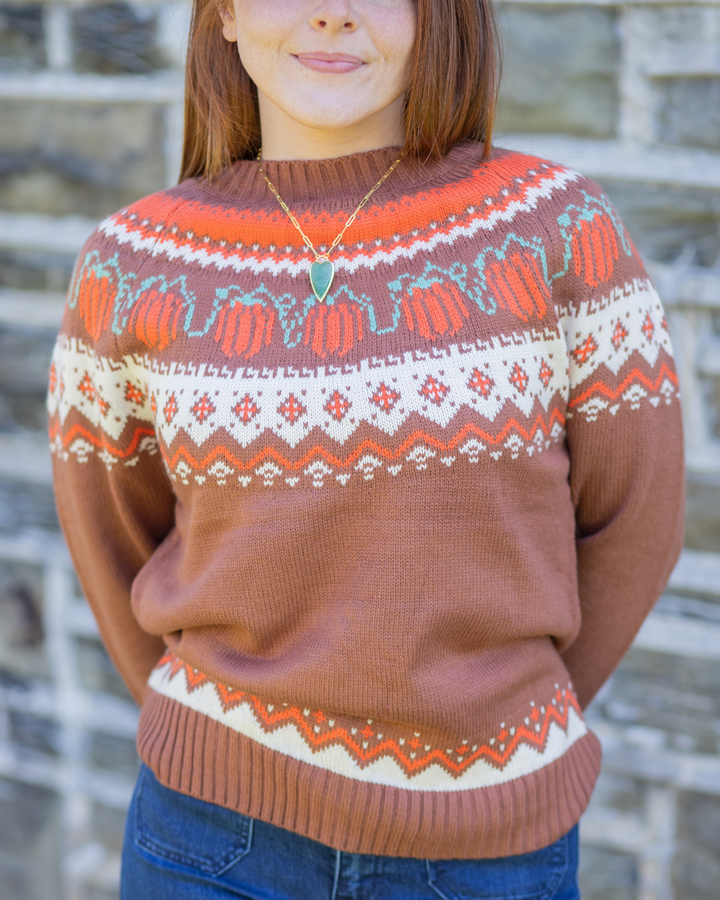 Pumpkin Pattern Turtleneck Sweater